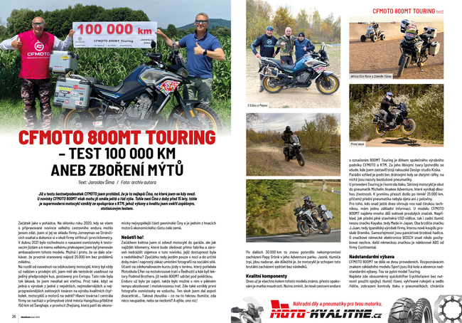 CFMOTO 800MT Touring - test 100 000 km