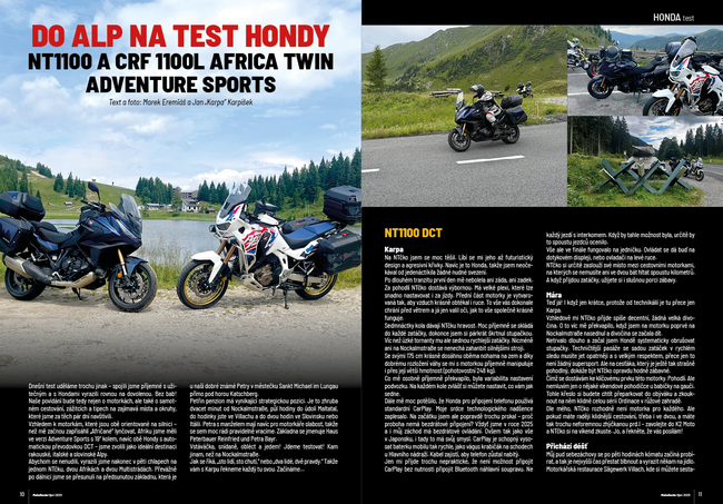 Do Alp na test Hondy NT1100 a CRF 1100L Africa Twin Adventure Sports