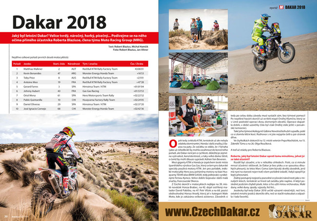Reportáž z rally Dakar 2018