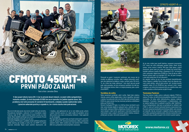 Dlouhodobý test CFMOTO 450MT-R - 50 000 km